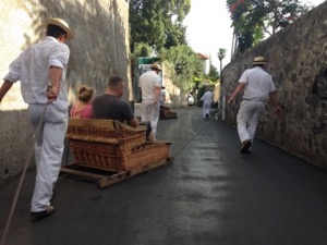 Madeira - jízda v proutěných saních